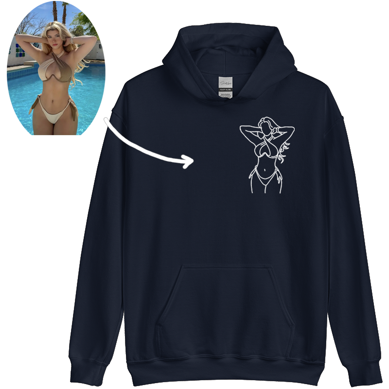 Custom Line Drawing Hoodie/Crewneck