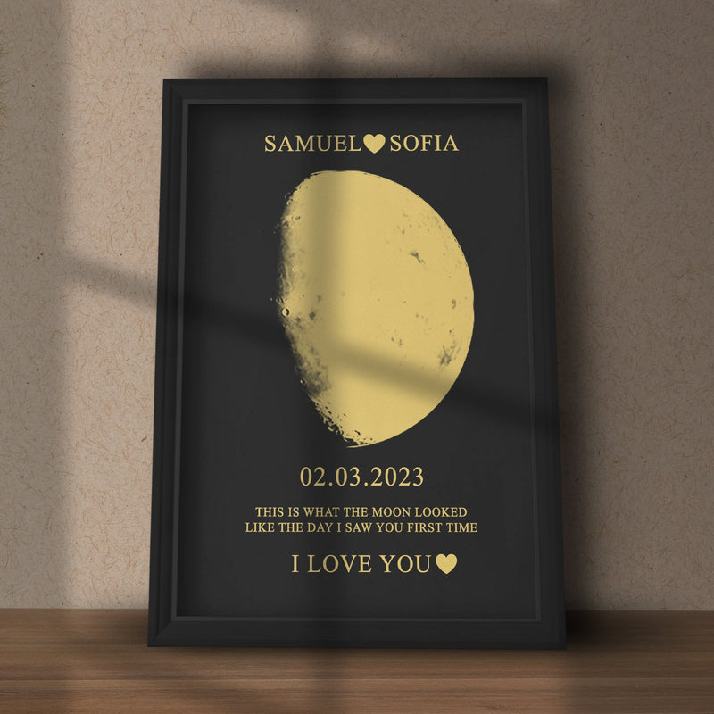 Custom Art Frame/ REAL MOON PHASE - For Memory Gift