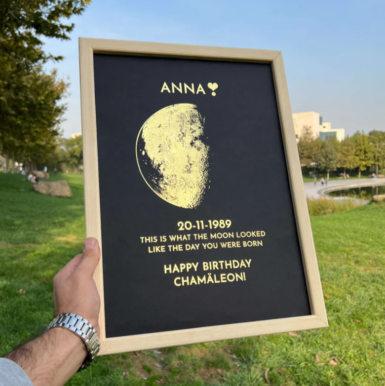 Custom Art Frame/ REAL MOON PHASE - For Memory Gift