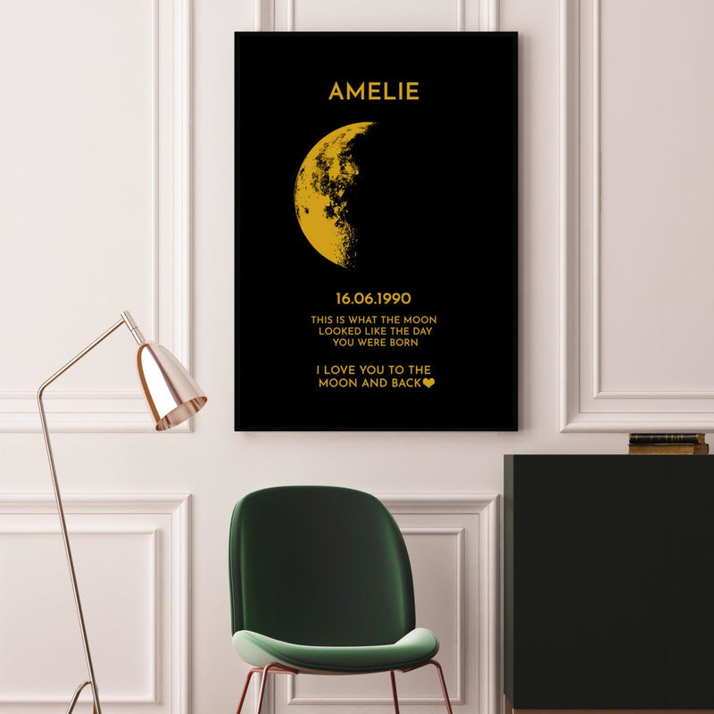 Custom Art Frame/ REAL MOON PHASE - For Memory Gift