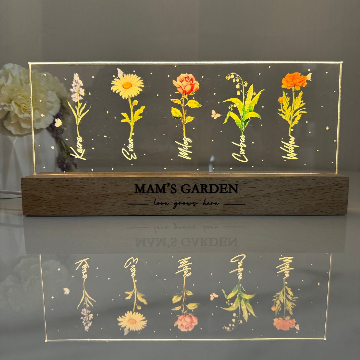 50%OFF✨Love Grows Here-Personalized Birth Month Flower LED Light