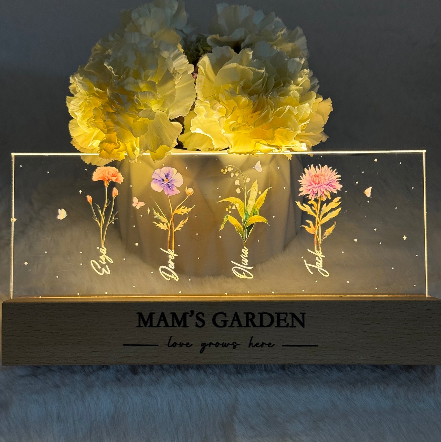 50%OFF✨Love Grows Here-Personalized Birth Month Flower LED Light