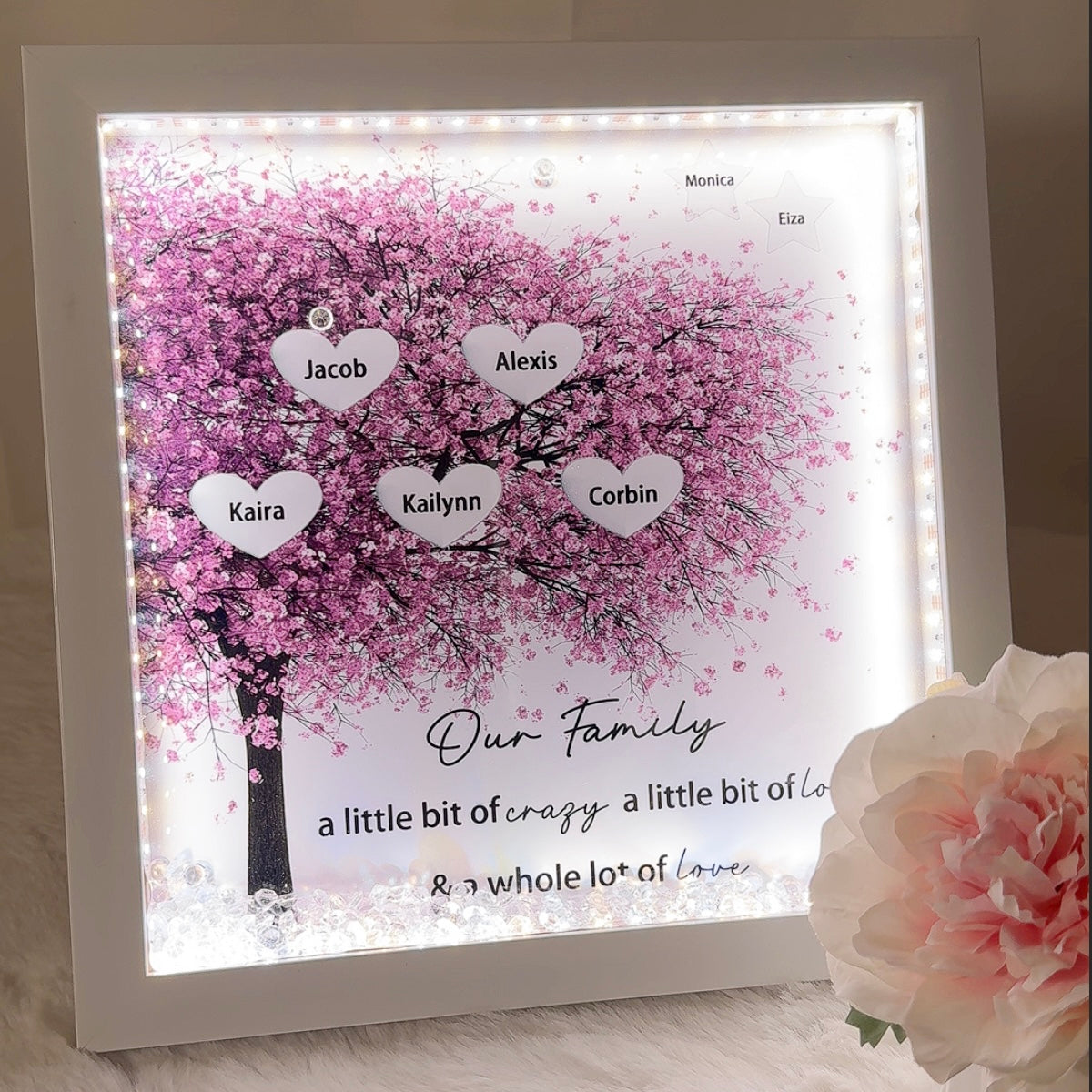 50% OFF✨Custom Family Tree Heart Light Frame Gift With Stars