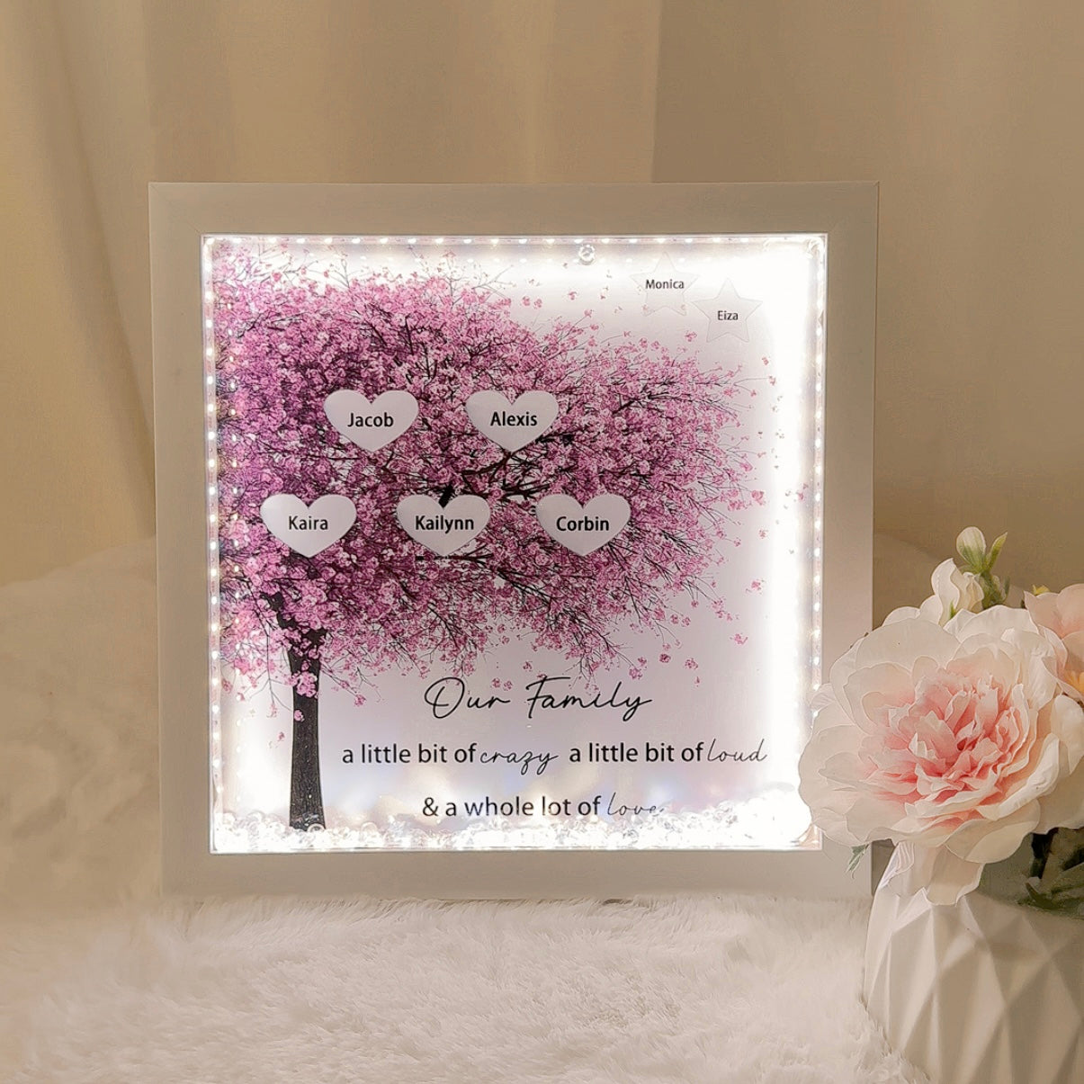 50% OFF✨Custom Family Tree Heart Light Frame Gift With Stars