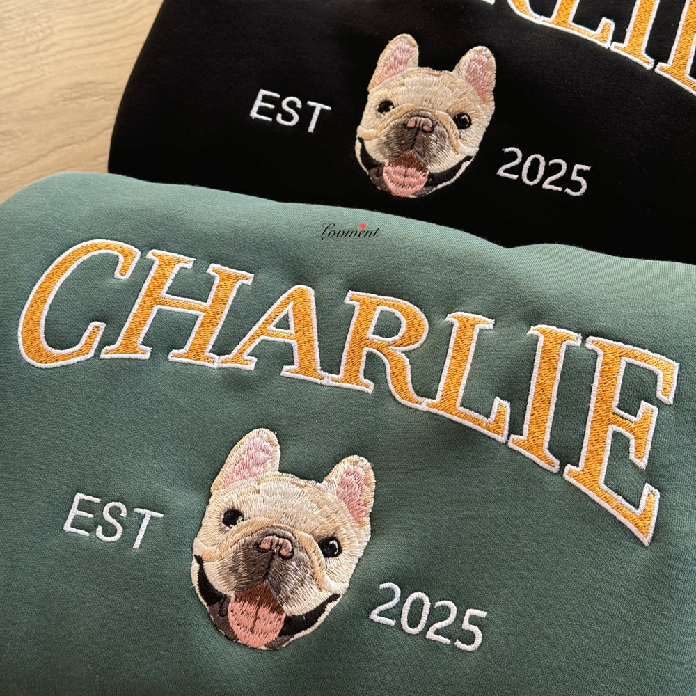Custom Embroidered Pet Portrait Hoodie💕Crewneck