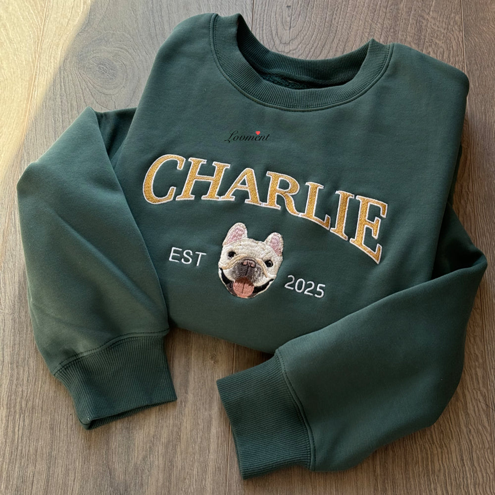 Custom Embroidered Pet Portrait Hoodie💕Crewneck