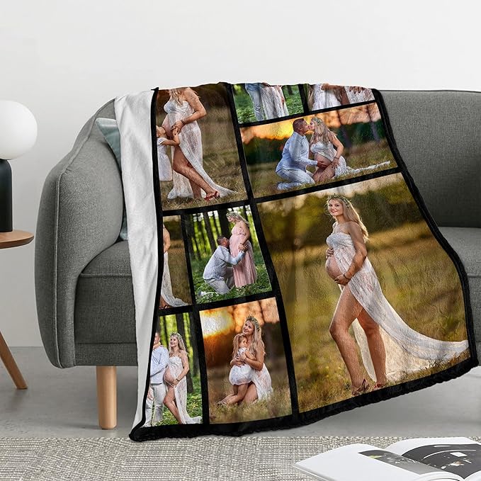 Custom Photos&Text LOVE Fleece Blanket