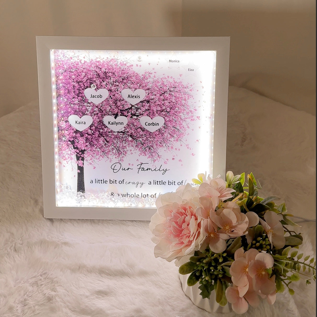 50% OFF✨Custom Family Tree Heart Light Frame Gift With Stars